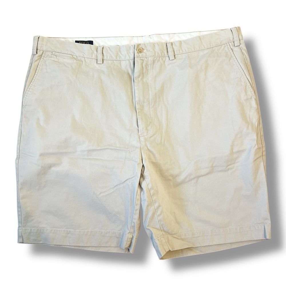 Polo Ralph Lauren Men's Classic Fit Beige Flat Front Chino Shorts Size 46B